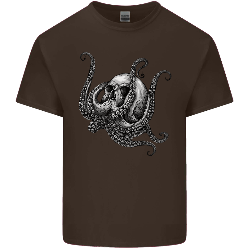 Cthulhu Skull Mens Cotton T-Shirt Tee Top Dark Chocolate