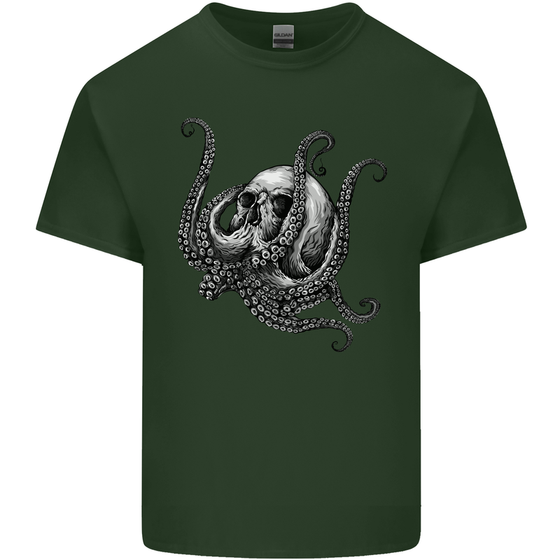 Cthulhu Skull Mens Cotton T-Shirt Tee Top Forest Green