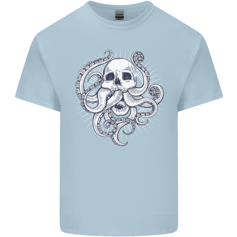 Cthulhu Skull Mens Cotton T-Shirt Tee Top Light Blue