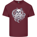Cthulhu Skull Mens Cotton T-Shirt Tee Top Maroon