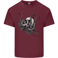 Cthulhu Skull Mens Cotton T-Shirt Tee Top Maroon