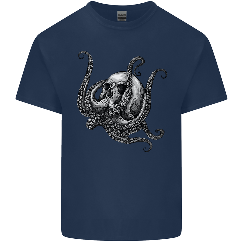 Cthulhu Skull Mens Cotton T-Shirt Tee Top Navy Blue