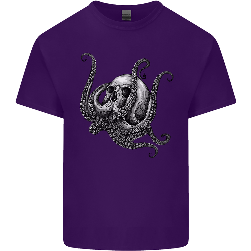 Cthulhu Skull Mens Cotton T-Shirt Tee Top Purple