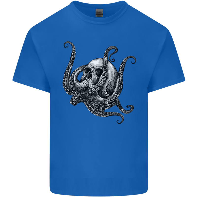 Cthulhu Skull Mens Cotton T-Shirt Tee Top Royal Blue