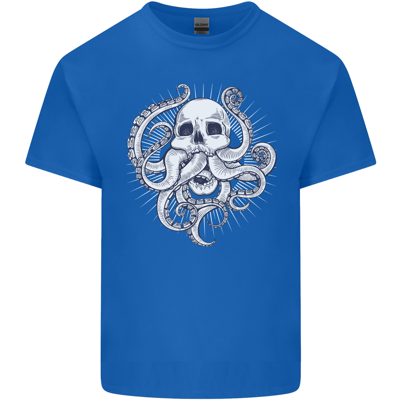Cthulhu Skull Mens Cotton T-Shirt Tee Top Royal Blue