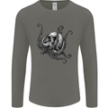 Cthulhu Skull Mens Long Sleeve T-Shirt Charcoal