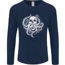Cthulhu Skull Mens Long Sleeve T-Shirt Navy Blue