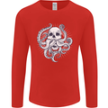 Cthulhu Skull Mens Long Sleeve T-Shirt Red