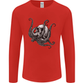 Cthulhu Skull Mens Long Sleeve T-Shirt Red