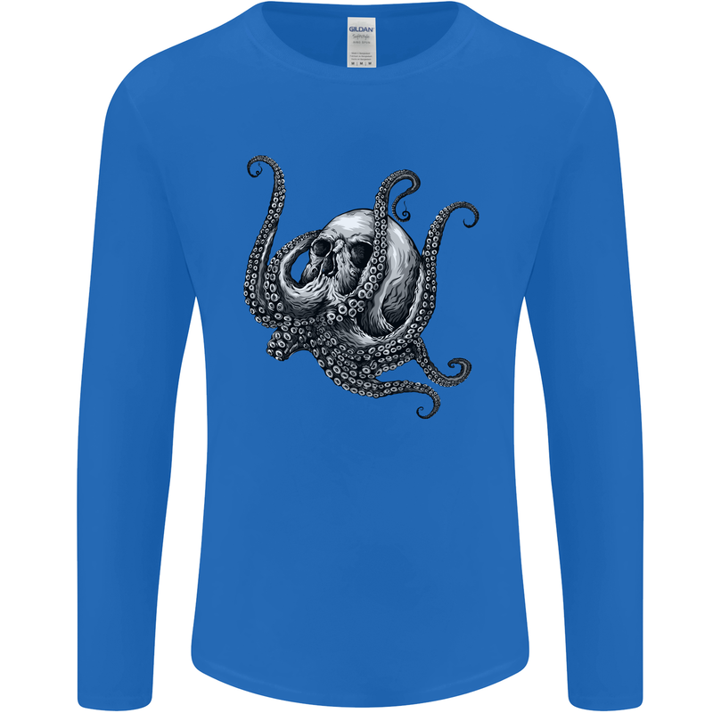 Cthulhu Skull Mens Long Sleeve T-Shirt Royal Blue