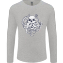 Cthulhu Skull Mens Long Sleeve T-Shirt Sports Grey