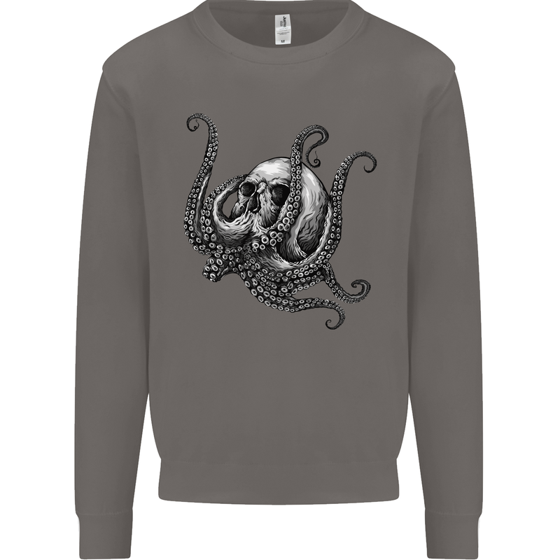 Cthulhu Skull Mens Sweatshirt Jumper Charcoal