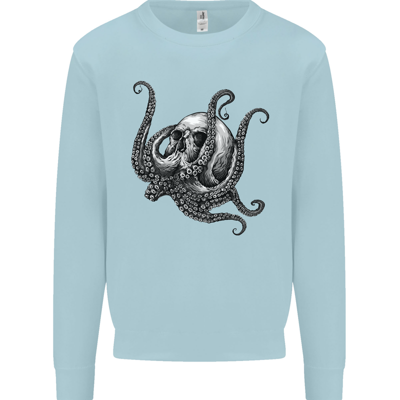 Cthulhu Skull Mens Sweatshirt Jumper Light Blue