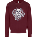 Cthulhu Skull Mens Sweatshirt Jumper Maroon