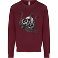 Cthulhu Skull Mens Sweatshirt Jumper Maroon