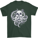 Cthulhu Skull Mens T-Shirt Cotton Gildan Forest Green