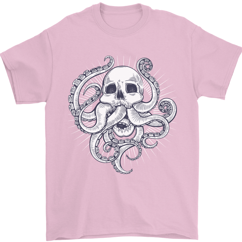 Cthulhu Skull Mens T-Shirt Cotton Gildan Light Pink
