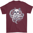 Cthulhu Skull Mens T-Shirt Cotton Gildan Maroon