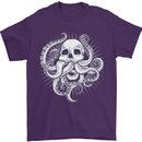 Cthulhu Skull Mens T-Shirt Cotton Gildan Purple