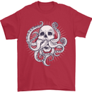 Cthulhu Skull Mens T-Shirt Cotton Gildan Red