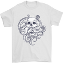 Cthulhu Skull Mens T-Shirt Cotton Gildan White