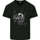Cthulhu Skull Mens V-Neck Cotton T-Shirt Black