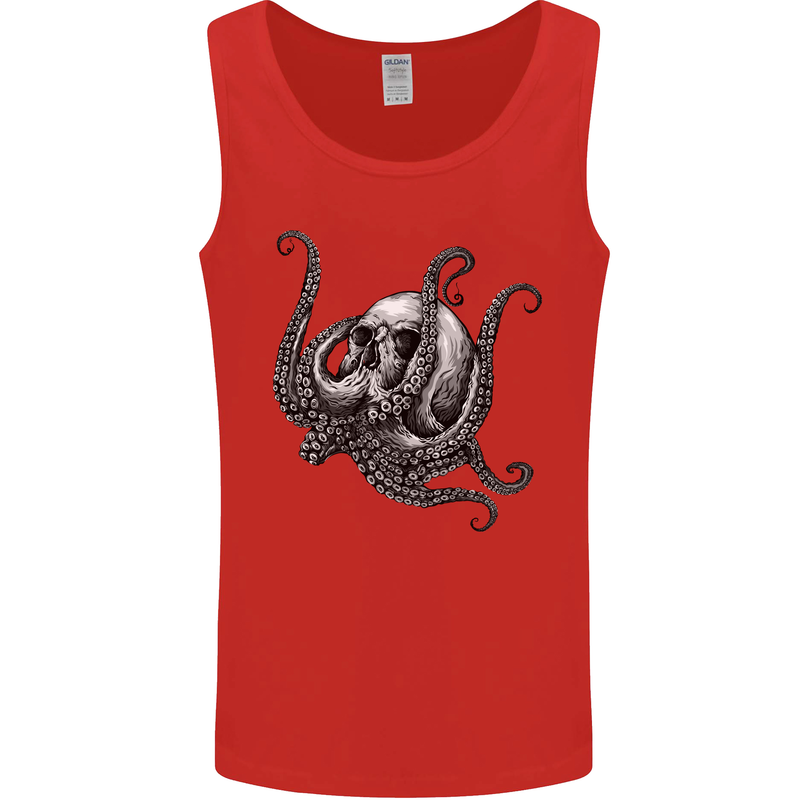 Cthulhu Skull Mens Vest Tank Top Red