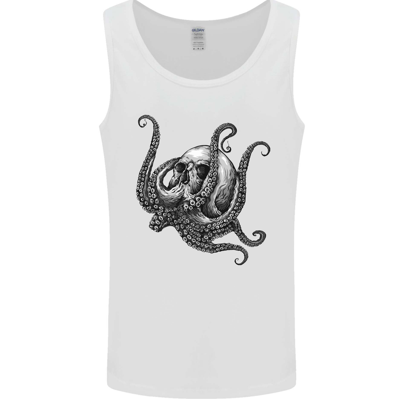 Cthulhu Skull Mens Vest Tank Top White