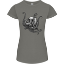 Cthulhu Skull Womens Petite Cut T-Shirt Charcoal