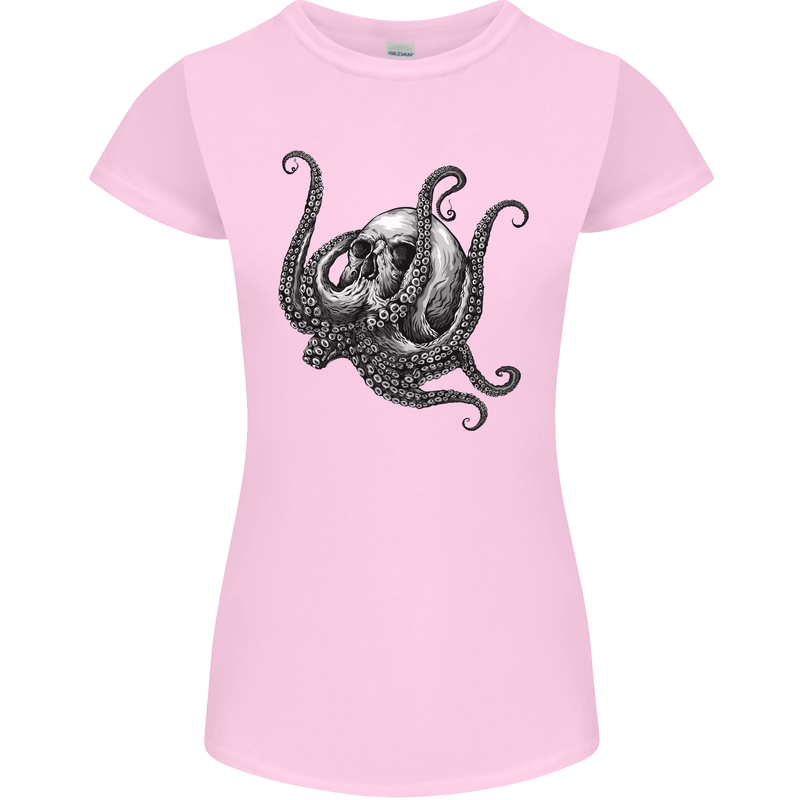 Cthulhu Skull Womens Petite Cut T-Shirt Light Pink