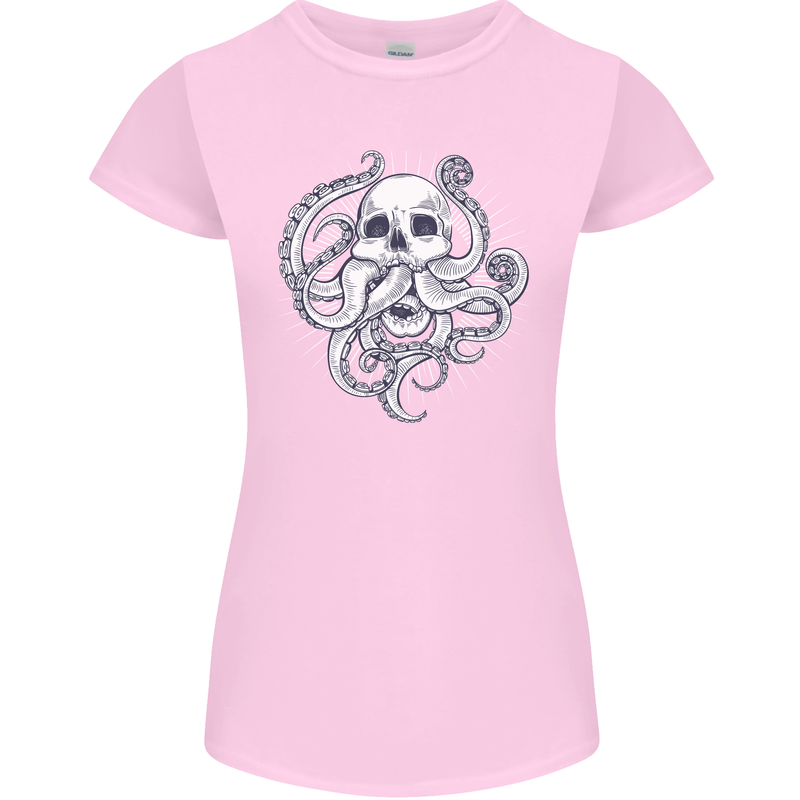 Cthulhu Skull Womens Petite Cut T-Shirt Light Pink
