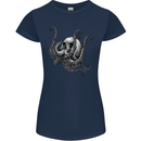 Cthulhu Skull Womens Petite Cut T-Shirt Navy Blue