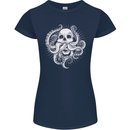 Cthulhu Skull Womens Petite Cut T-Shirt Navy Blue