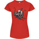 Cthulhu Skull Womens Petite Cut T-Shirt Red
