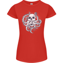 Cthulhu Skull Womens Petite Cut T-Shirt Red