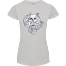 Cthulhu Skull Womens Petite Cut T-Shirt Sports Grey