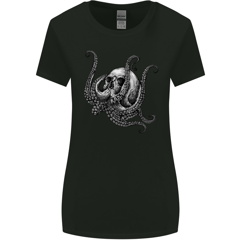 Cthulhu Skull Womens Wider Cut T-Shirt Black