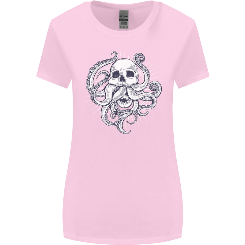 Cthulhu Skull Womens Wider Cut T-Shirt Light Pink