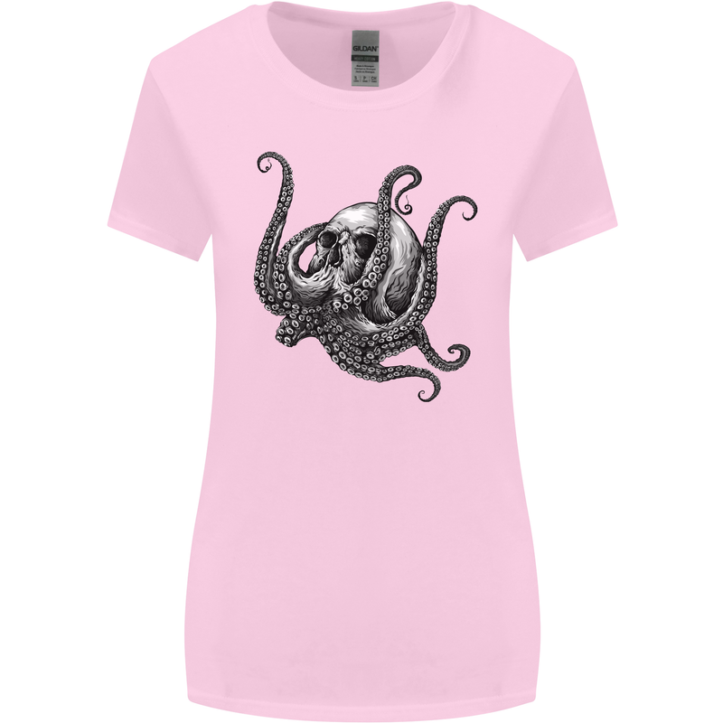 Cthulhu Skull Womens Wider Cut T-Shirt Light Pink
