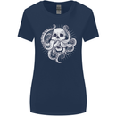 Cthulhu Skull Womens Wider Cut T-Shirt Navy Blue
