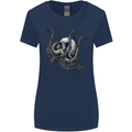 Cthulhu Skull Womens Wider Cut T-Shirt Navy Blue