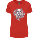Cthulhu Skull Womens Wider Cut T-Shirt Red