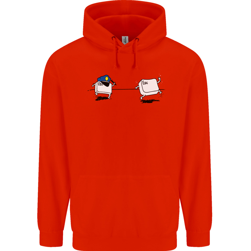 Ctrl Esc Funny Keyboard Police Gaming Gamer Childrens Kids Hoodie Bright Red