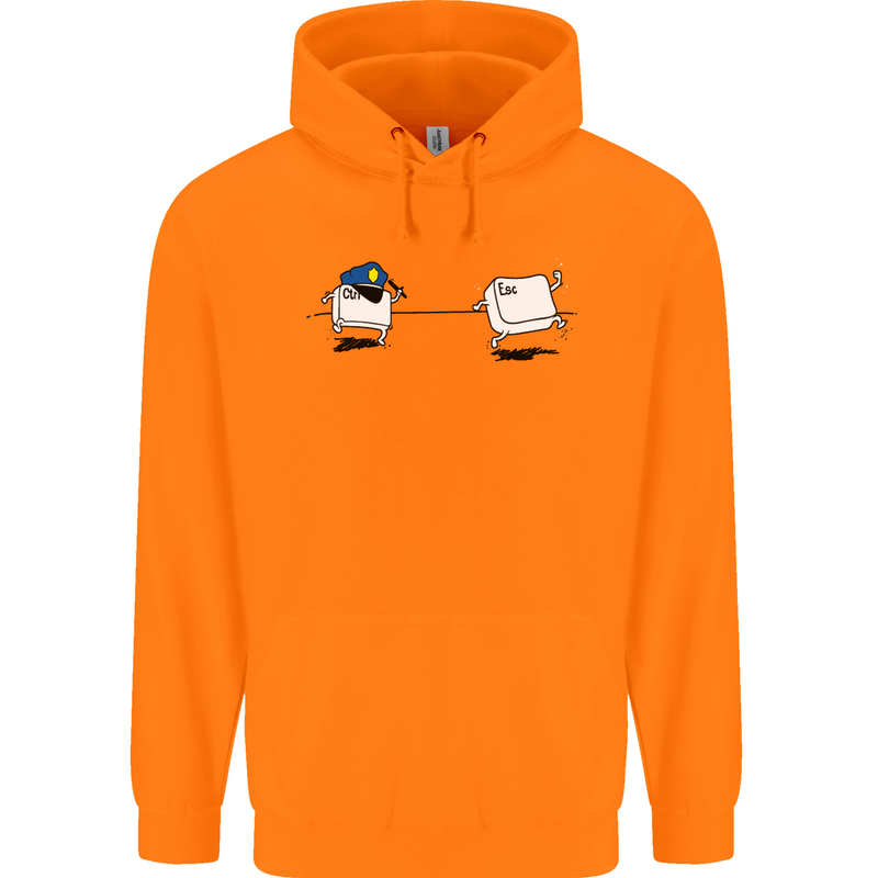 Ctrl Esc Funny Keyboard Police Gaming Gamer Childrens Kids Hoodie Orange