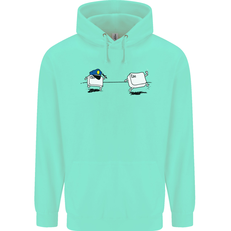 Ctrl Esc Funny Keyboard Police Gaming Gamer Childrens Kids Hoodie Peppermint