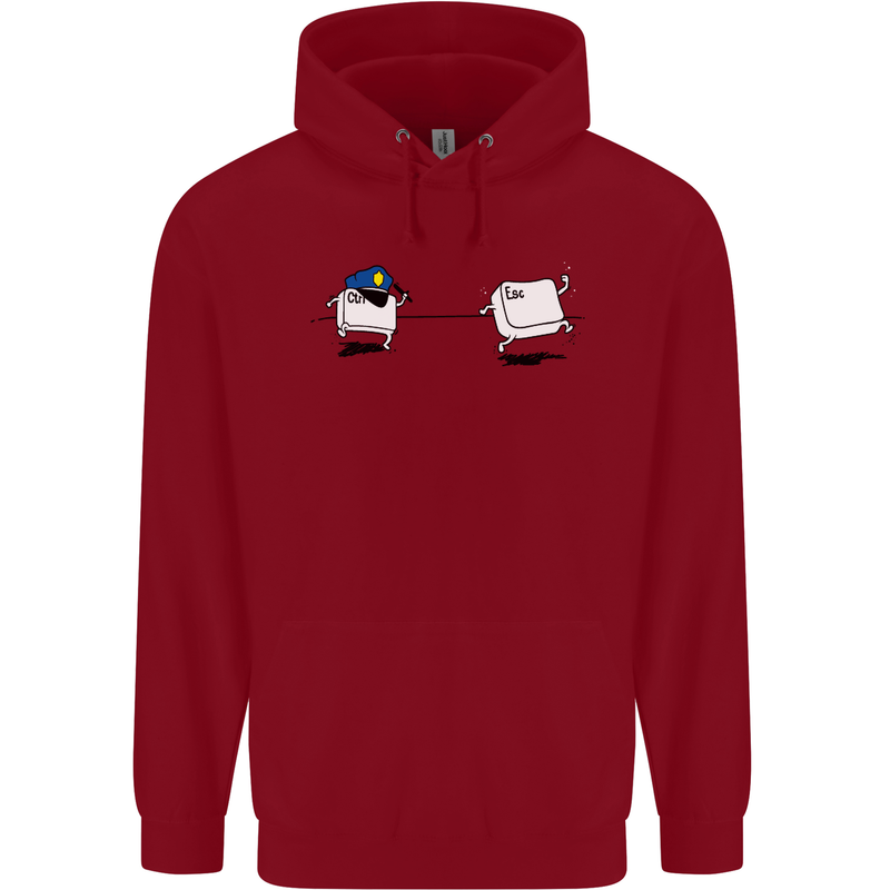 Ctrl Esc Funny Keyboard Police Gaming Gamer Childrens Kids Hoodie Red