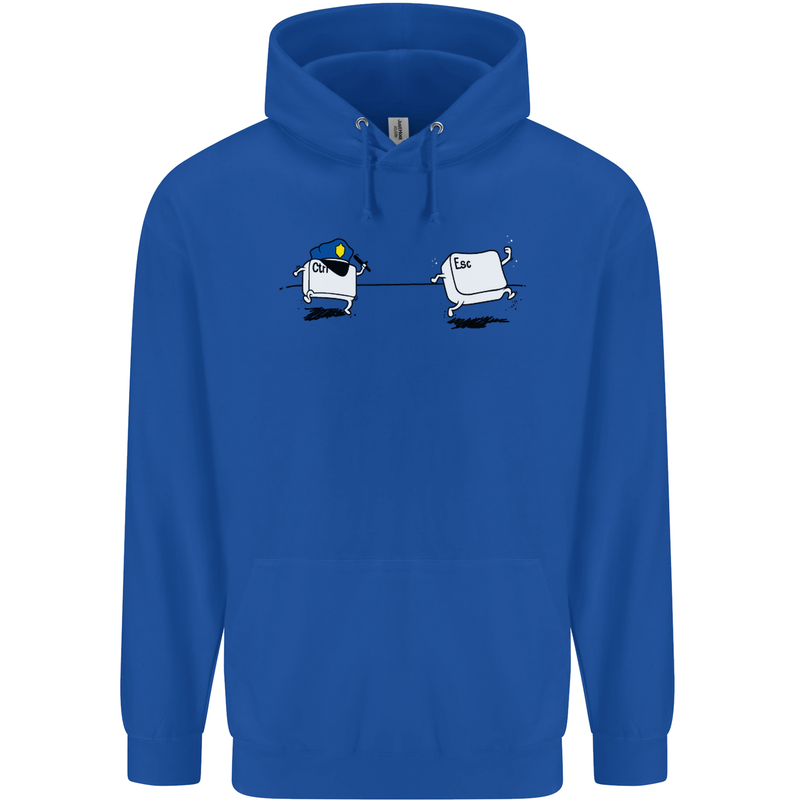 Ctrl Esc Funny Keyboard Police Gaming Gamer Childrens Kids Hoodie Royal Blue