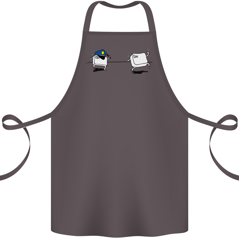 Ctrl Esc Funny Keyboard Police Gaming Gamer Cotton Apron 100% Organic Dark Grey