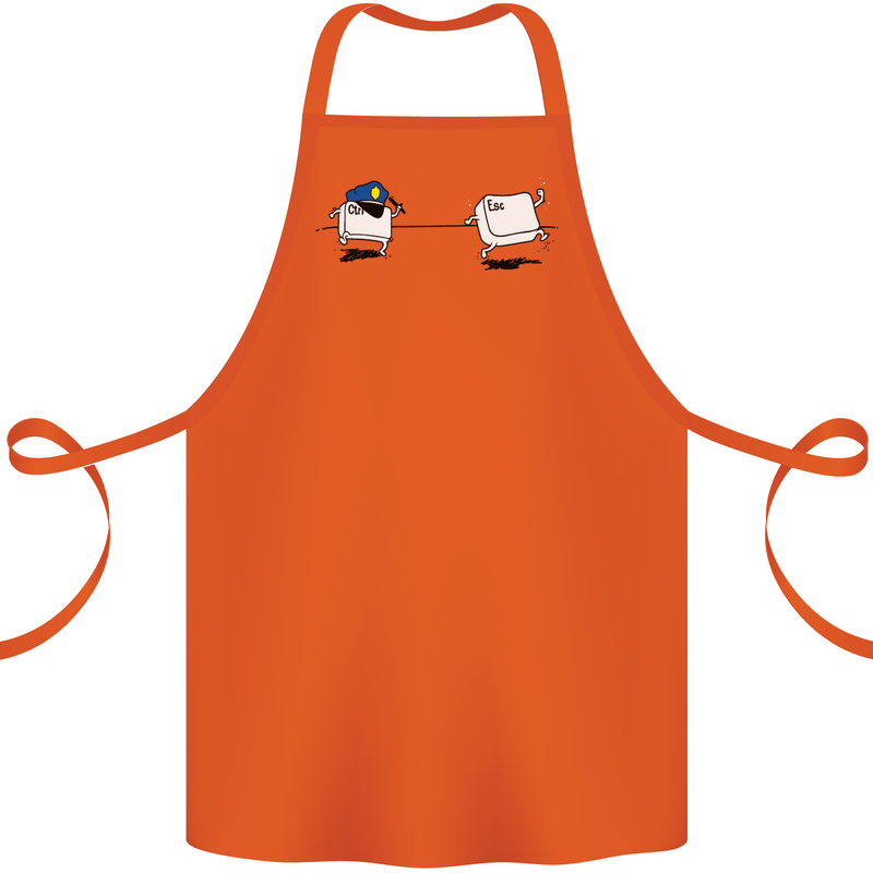 Ctrl Esc Funny Keyboard Police Gaming Gamer Cotton Apron 100% Organic Orange