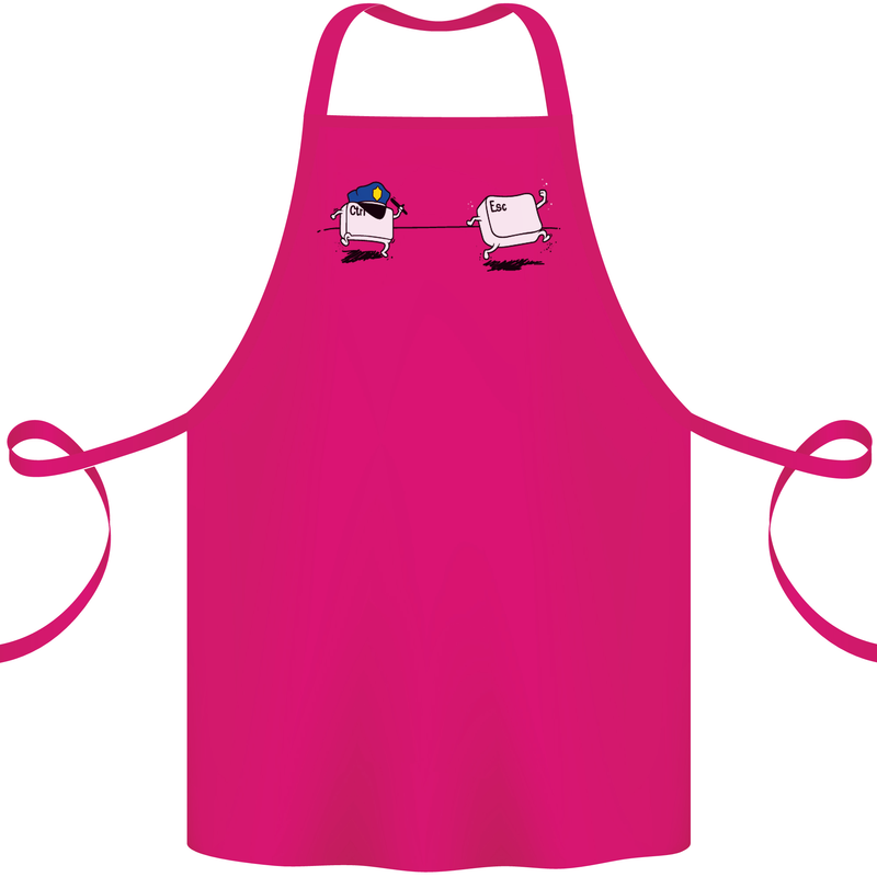 Ctrl Esc Funny Keyboard Police Gaming Gamer Cotton Apron 100% Organic Pink